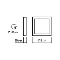 LED Світильник квадратний врізний 6W-4000K EUROLAMP, Eurolamp, LED-DLS-6/4