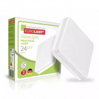 Світлодіодний LED Світильник EUROLAMP квадратний накладний Practical light 24W 4000K, Eurolamp, LED-ES-24W-N26