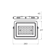 EUROLAMP SMD LED прожектор чорний з радіатором 100W 6500K, Eurolamp, LED-FL-100/65(black)