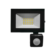 EUROLAMP LED Прожектор чорний з датчиком руху 20W 6500K