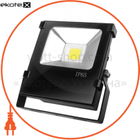 EUROELECTRIC LED COB Прожектор чорний з радіатором 20W 6500K modern