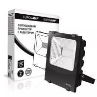 Світлодіодний EUROLAMP LED SMD Прожектор чорний з радіатором 300W 6500K, Eurolamp, LED-FLR-SMD-300