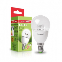 LED Лампа EUROLAMP прозора G45-5W-E14-3000K, Eurolamp, LED-G45-05143(D)clear