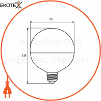 EUROLAMP LED Лампа філамент G95 8W E27 2700K (deco) (50)