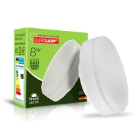 LED Лампа точкова EUROLAMP GX53-8W-3000K, Eurolamp, LED-GX53-0830(N)