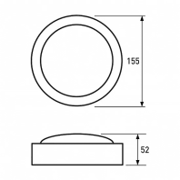 LED Світильник круглий накладний ЖКГ 8W-5500K EUROLAMP, Eurolamp, LED-NLR-08/55(P)