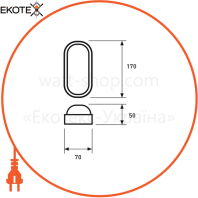 EUROLAMP LED Світильник овальний накладний ЖКГ з датчиком руху G10 12W 5000K (60)