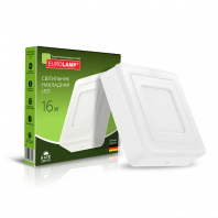 LED Світильник квадратний накладний 16W-4000K EUROLAMP