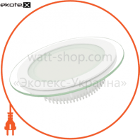 EUROLAMP LED Світильник круглий скло Downlight 6W 4000K (30), Eurolamp, LED-PLR-6/4(скло)