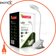 EUROLAMP LED Світильник настільний SMART 3W 2800-6500K dimmable USB+BATTERY білий