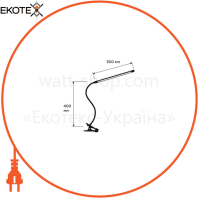 EUROLAMP LED Светильник настольный на прищепке 5W 6500K черный (25)