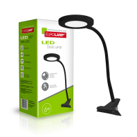 EUROLAMP LED Світильник настільний на прищіпці 6W 5000K чорний, Eurolamp, LED-TLP-6W(black)
