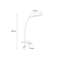 EUROLAMP LED Світильник настільний на прищіпці 6W 5000K чорний, Eurolamp, LED-TLP-6W(black)