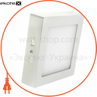 Светодиодный светильник LEDEX, квадрат, накладной,  12W,  3000К тепло белый, матовое стекло, Напряжение: AC100-265V, алюминий