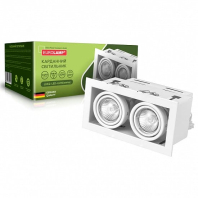Світильник карданний врізний для ламп GU10 * 2 EUROLAMP, Eurolamp, LHK2-LED-GU10(white)