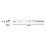 Лінійний світильник Maxus assistance LINE BASIC PL 1200mm 36W 5000K IP65 Gray, Maxus, MALN-BSCPL-1200-036