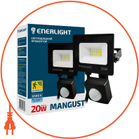 Прожектор ENERLIGHT MANGUST 20Вт 6500K з датчиком, Enerlight, MANGUST20SMD80СS