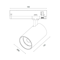 Трековий світильник Maxus assistance Track light C 28W 90CRI 4000K 24DEG 3-Phase Black, Maxus, MATLC-28940-024D3P-B