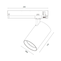 Трековий світильник Maxus assistance Track light C 36W 90CRI 4000K 38DEG 3-Phase White, Maxus, MATLC-36940-038D3P-W