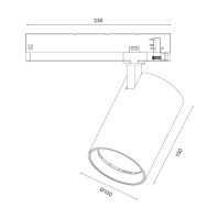 Трековий світильник Maxus assistance Track light C 42W 90CRI 4000K 24DEG 3-Phase Black, Maxus, MATLC-42940-024D3P-B