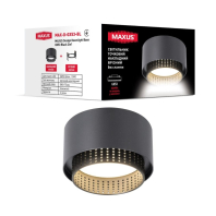 Світильник точковий накладний-врізний без лампи MAXUS Design Downlight Base GX53 Black 2in1, Maxus, MAX-D-GX53-BL