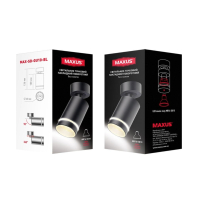 Світильник точковий накладний поворотний без лампи MAX-SD-GU10-BL MAXUS Surface Downlight Base MR16 GU10 Black, Maxus, MAX-SD-GU10-BL
