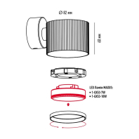 Світильник точковий накладний поворотний без лампи MAXUS Wave Spot Base GX53 White, Maxus, MAX-SW-GX53-WH