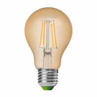 LED Лампа EUROLAMP філамент A60 8W-E27-2700K “1+1”, Eurolamp, MLP-LED-A60-08273(Amber)new