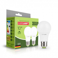 Промо-набір LED Лампи EUROLAMP A60-10W-E27-4000K “1+1”, Eurolamp, MLP-LED-A60-10274(E)