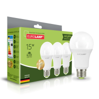 Промо-набор EUROLAMP LED ЭКО A60 15W E27 4000K акция 2 + 1