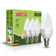 Промо-набір LED Лампи “Свічка” EUROLAMP 8W-E14-4000K “2+1”
