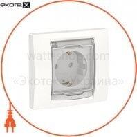 Розетка з кришкою, шторками прозорою кришкою IP44, білий