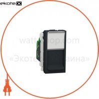 Розетка комп'ютерна RJ45, одинарна, категорія 5 UTP, 1 модуль, антрацит