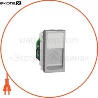 Розетка комп'ютерна RJ45, одинарна категорія 6 ​​STP, 1 модуль алюміній