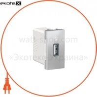 Розетка USB 1 модуль алюміній