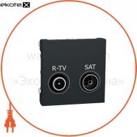 Розетка R-TV SAT одинарна, 2 модуля антрацит