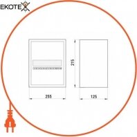 Шафа розподільний e.mbox.RN-12-P мет. навісний, 12 мод. 215х255х125 мм, Enext, RN-12-P