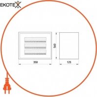 Шафа розподільний e.mbox.RN-48 мет. навісний, 48 мод., 600х385х125 мм, Enext, RN-48