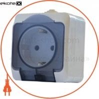 Розетка з прозорою кришкою 2Р+PE РЗ16-З-IP44N