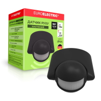 Датчик руху EUROELECTRIC настінний 180° макс. 12м чорний, Euroelectric, ST-09(black)