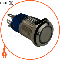 Кнопка металлическая ENERGIO TYJ16-261 с подсветкой без фиксации 220В зеленая NO+NC