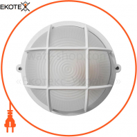 Світильник НПП-65 коло білий опал.з гратами ПС-1051-11-1 / 1LED-12w, Ecostrum, 72033