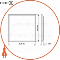 LED панель VIDEX 60W 4100K 220V матовая 2шт/10шт