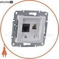 Sedna Розетка телефон+PCRJ11 + RJ45 cat.5e UTP без рамки, білий