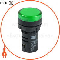 Лампа AD22DS(LED)матриця d=22мм зелений 36В AC/DC IEK