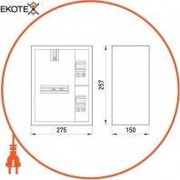 Enext s0100003 корпус e.mbox.stand.n.f1.04.z металлический, под 1-ф. счетчик, 4 мод., навесной, с замком