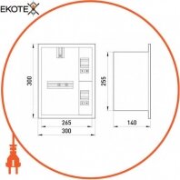 Enext s0100002 корпус e.mbox.stand.w.f1.04.z металлический, под 1-ф. счетчик, 4 мод., встраиваемый, с замком