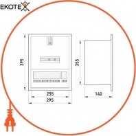 Enext s0100006 корпус e.mbox.stand.w.f1.12.z металлический, под 1-ф счетчик, 12 мод., встраиваемый, с замком
