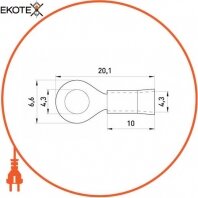 Enext s1036001 изолированный наконечник e.terminal.stand.rv1.1,25.4. red 0,5-1,5 кв. мм, красный