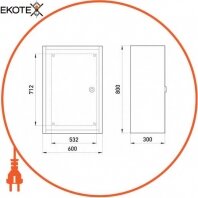 Enext БМ-86+П бокс монтажный навесной бм-86+п (600х800х300) ip54